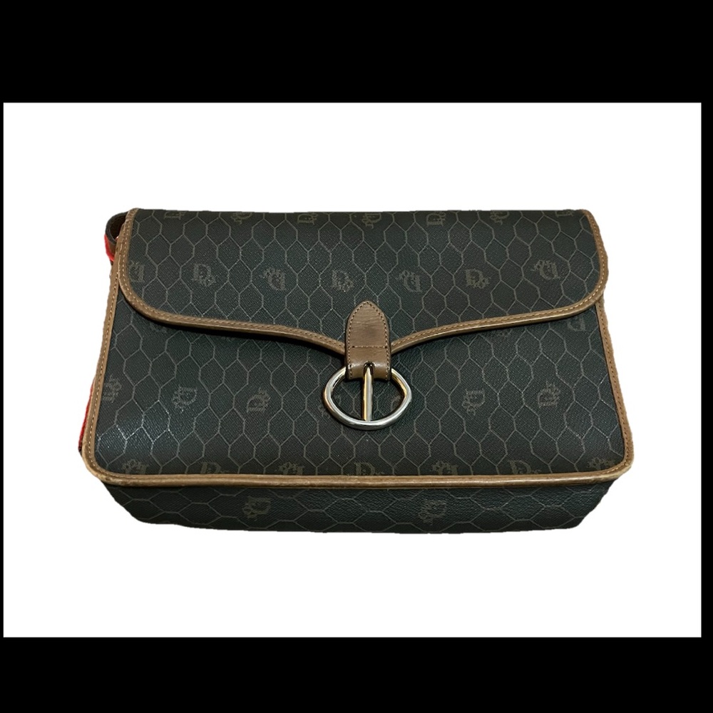 Christian Dior Ultra Rare Crossbody/Shoulder Bag Honeycomb Canvas Authentic